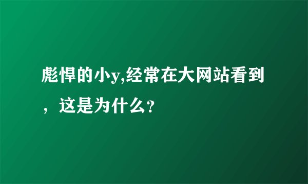 彪悍的小y,经常在大网站看到，这是为什么？