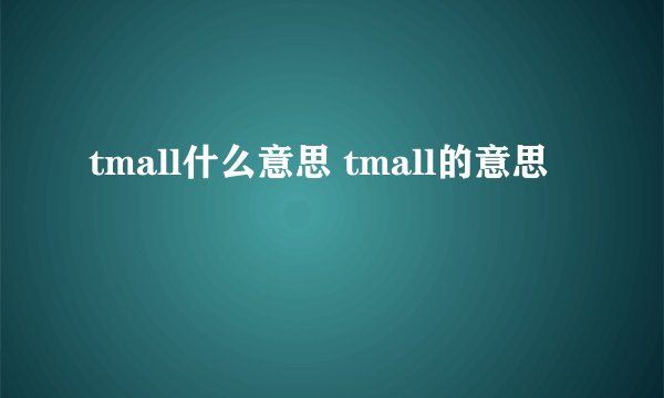 tmall什么意思 tmall的意思