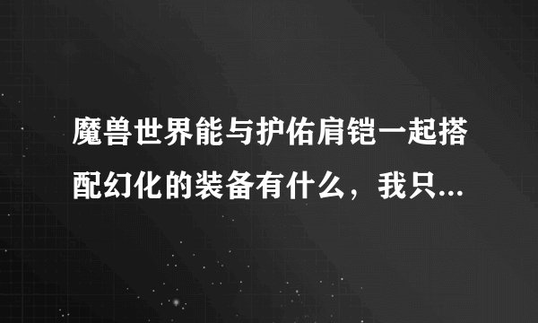 魔兽世界能与护佑肩铠一起搭配幻化的装备有什么，我只在暮光看到头可以，其他部位呢？