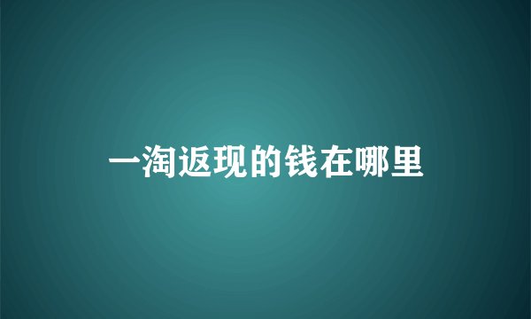 一淘返现的钱在哪里