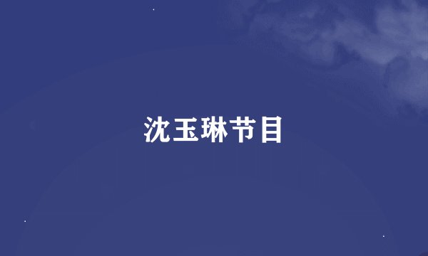 沈玉琳节目