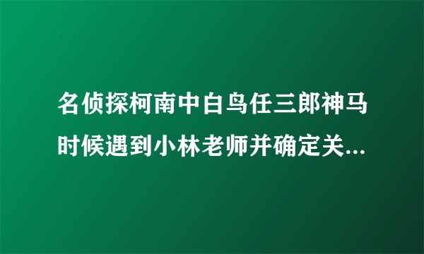 名侦探柯南中白鸟任三郎神马时候遇到小林老师并确定关系呢？高木和佐藤呢？