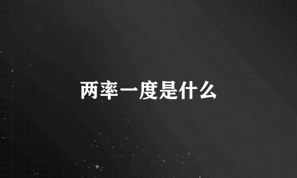 两率一度是什么