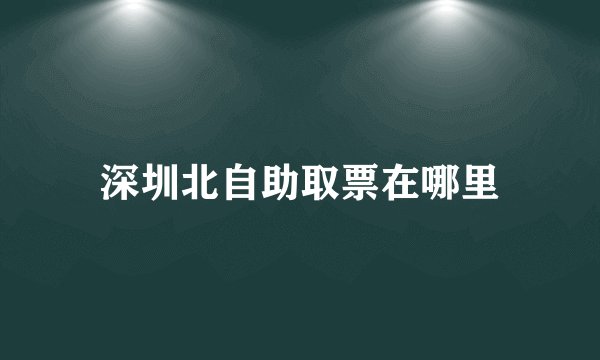 深圳北自助取票在哪里