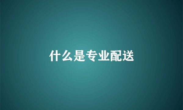 什么是专业配送