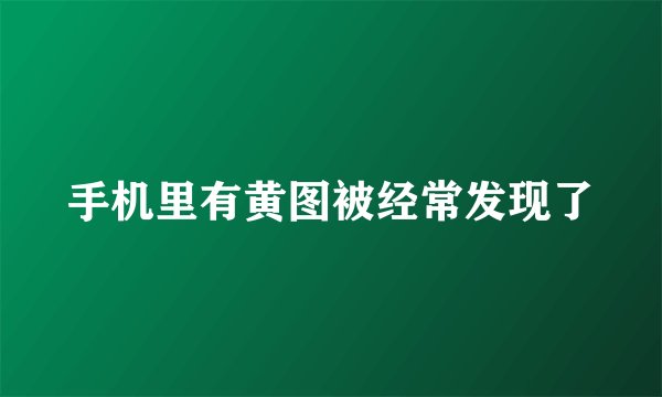 手机里有黄图被经常发现了