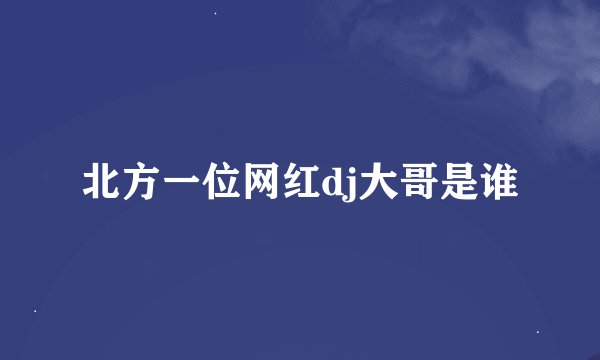 北方一位网红dj大哥是谁