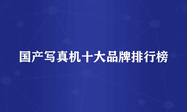 国产写真机十大品牌排行榜