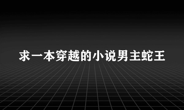求一本穿越的小说男主蛇王
