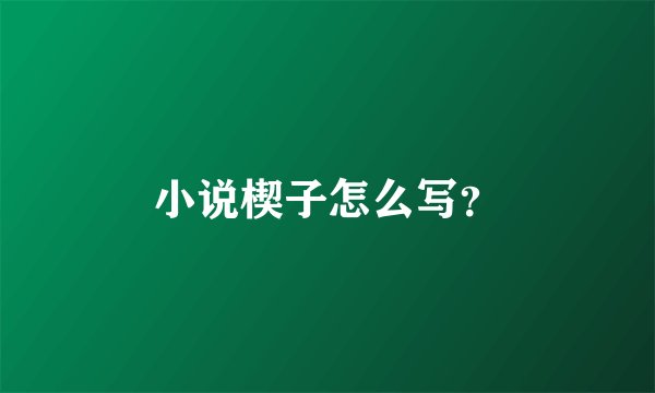 小说楔子怎么写？