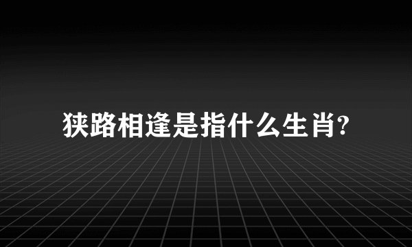 狭路相逢是指什么生肖?