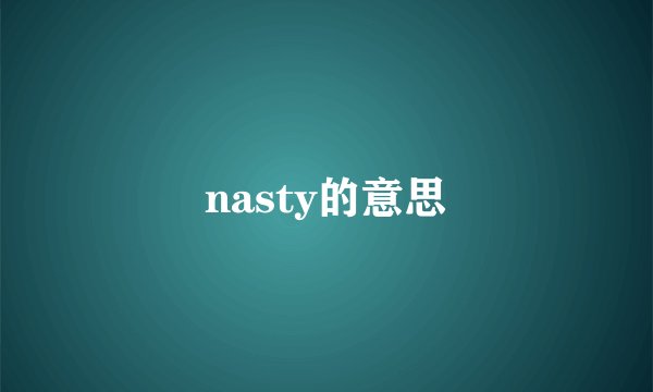 nasty的意思