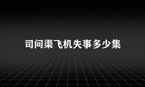 司问渠飞机失事多少集