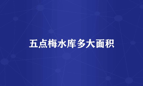 五点梅水库多大面积