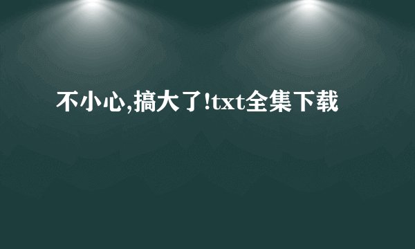 不小心,搞大了!txt全集下载