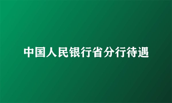 中国人民银行省分行待遇