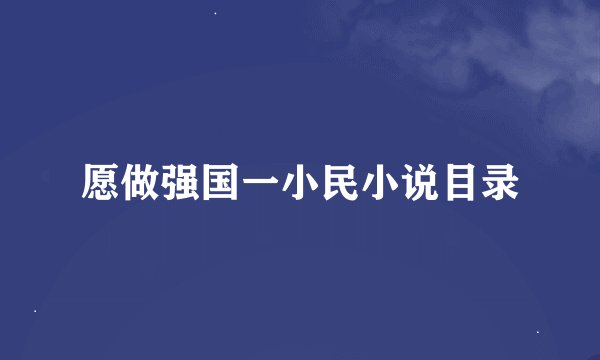 愿做强国一小民小说目录