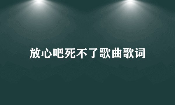 放心吧死不了歌曲歌词