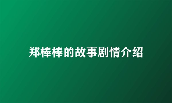 郑棒棒的故事剧情介绍