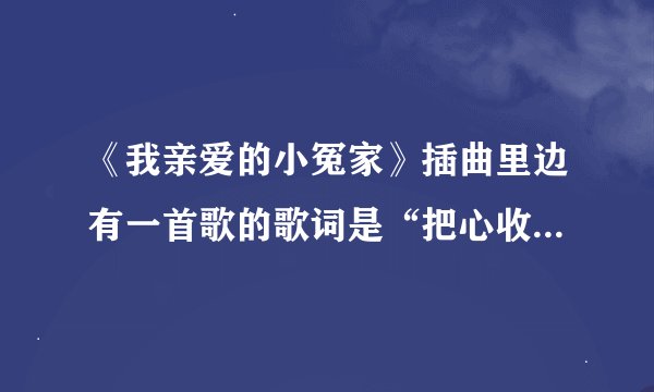 《我亲爱的小冤家》插曲里边有一首歌的歌词是“把心收在抽屉里，因为真爱难寻”它的歌名是什么？