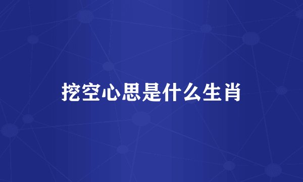 挖空心思是什么生肖