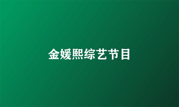 金媛熙综艺节目