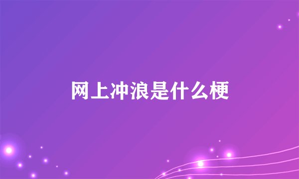 网上冲浪是什么梗